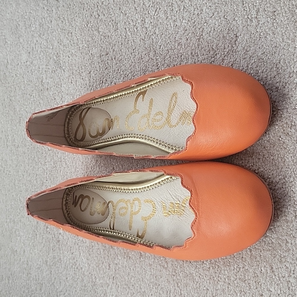 Sam Edelman orange leather flats size 7